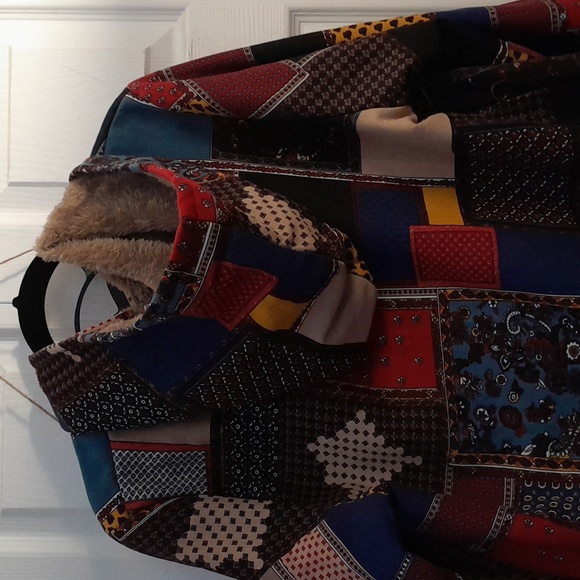 Patchwork Hooded Women's Coat - Picture 6 of 10